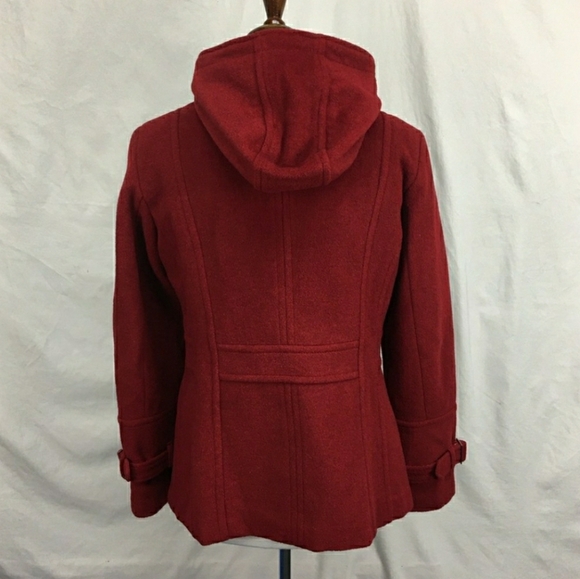 St Johns Bay Red Wool & Cashmere Blend Zip coat Jacket M - Picture 3 of 9